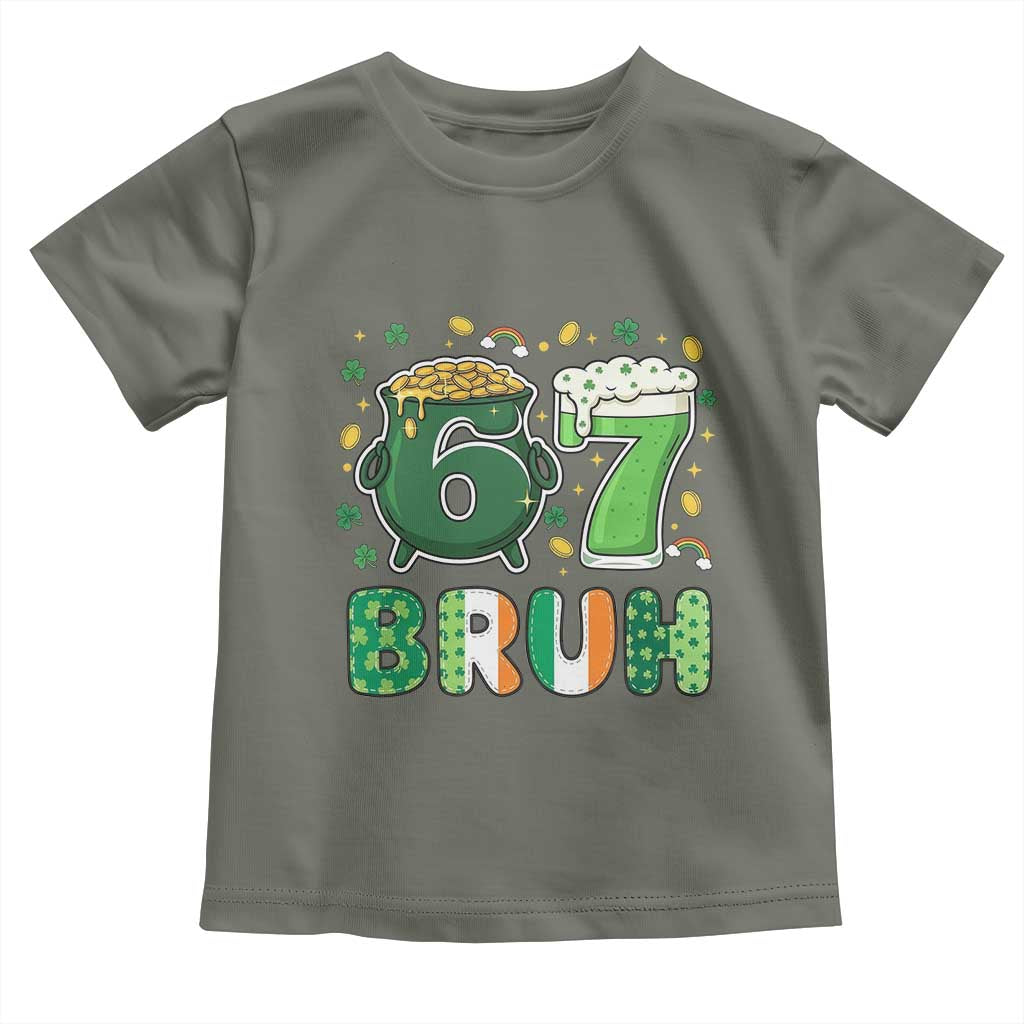 Funny St Patricks Day Six Seven Meme Toddler T Shirt Irish American Gift TS12 Military Green Print Your Wear