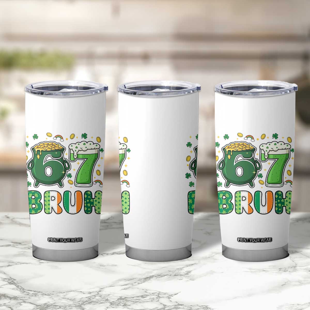 Funny St Patricks Day Six Seven Meme Tumbler Cup Irish American Gift TS12 Print Your Wear