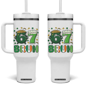 Funny St Patricks Day Six Seven Meme Tumbler With Handle Irish American Gift TS12 One Size: 40 oz White Print Your Wear