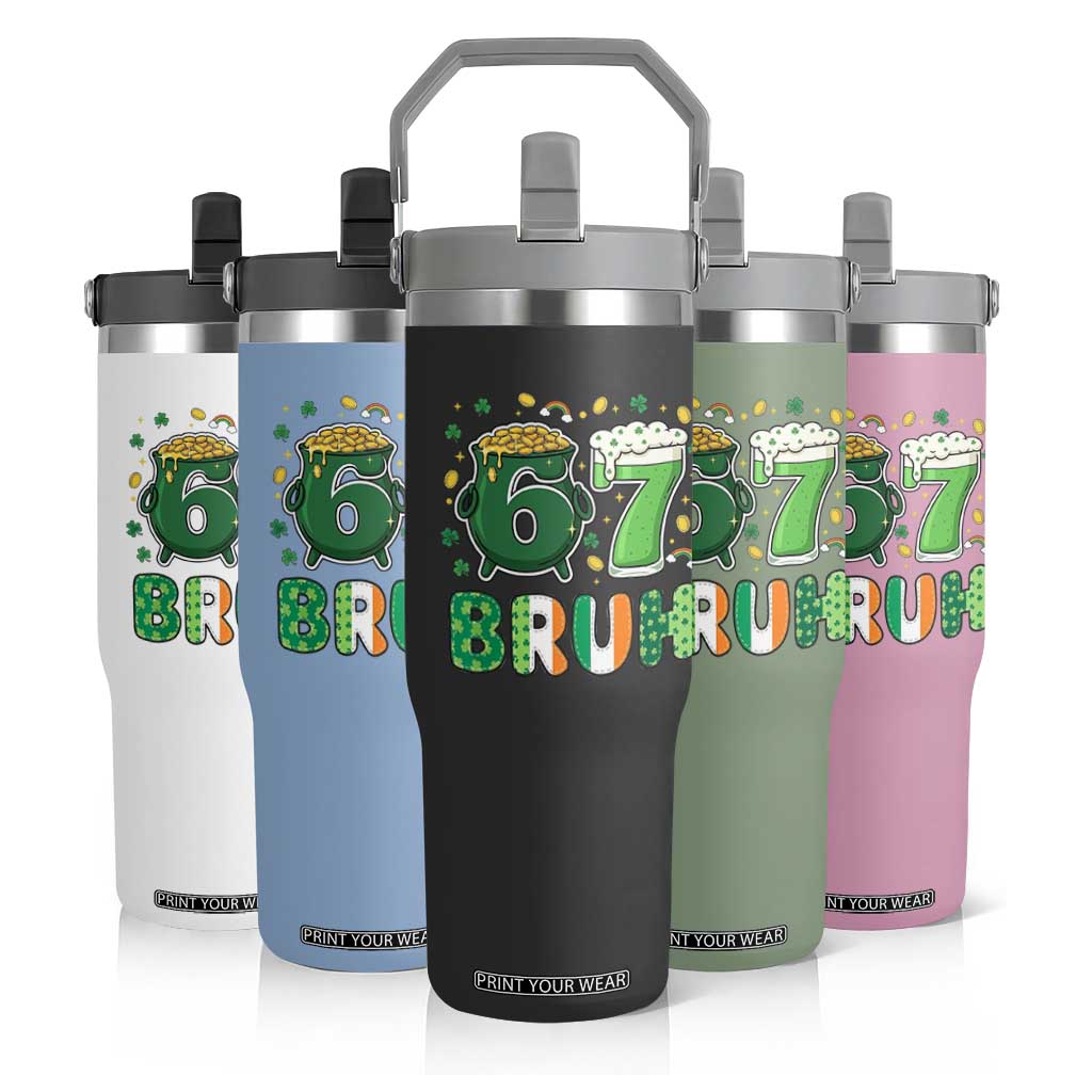 Funny St Patricks Day Six Seven Meme Flip Straw Tumbler Irish American Gift TS12 Print Your Wear