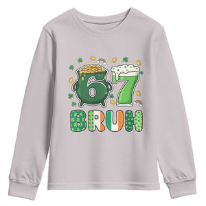 Funny St Patricks Day Six Seven Meme Youth Sweatshirt Irish American Gift TS12 Ice Gray Print Your Wear