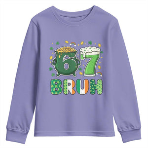 Funny St Patricks Day Six Seven Meme Youth Sweatshirt Irish American Gift TS12 Violet Print Your Wear