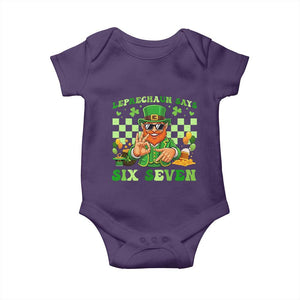 Funny Leprechaun Says Six Seven Baby Onesie St Patricks Day TS12 Purple Print Your Wear