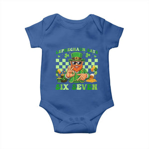 Funny Leprechaun Says Six Seven Baby Onesie St Patricks Day TS12 Royal Blue Print Your Wear