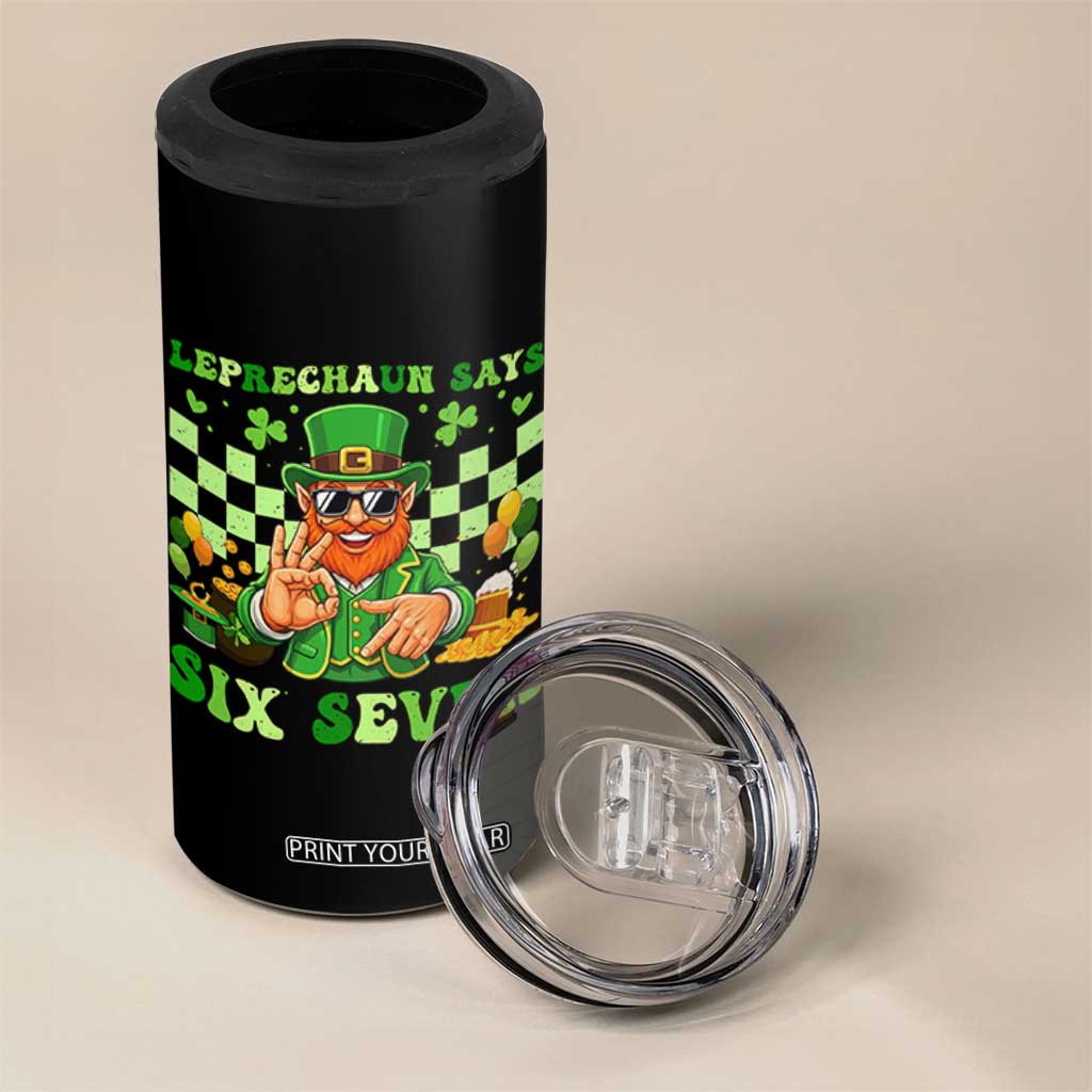 Funny Leprechaun Says Six Seven 4 in 1 Can Cooler Tumbler St Patricks Day TS12 Print Your Wear