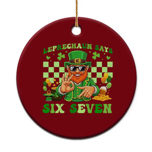 Funny Leprechaun Says Six Seven Ceramic Ornament St Patricks Day TS12 1pc Red Print Your Wear