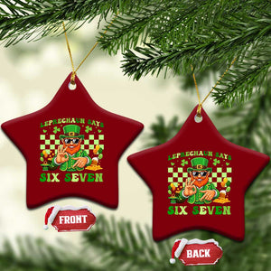 Funny Leprechaun Says Six Seven Ceramic Ornament St Patricks Day TS12 Print Your Wear