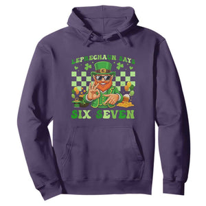 Funny Leprechaun Says Six Seven Hoodie St Patricks Day TS12 Purple Print Your Wear