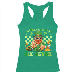 Funny Leprechaun Says Six Seven Racerback Tank Top St Patricks Day TS12 Irish Green Print Your Wear