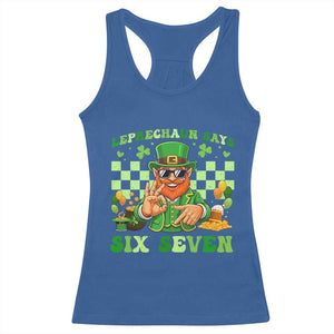 Funny Leprechaun Says Six Seven Racerback Tank Top St Patricks Day TS12 Royal Blue Print Your Wear