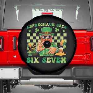 Funny Leprechaun Says Six Seven Spare Tire Cover St Patricks Day TS12 Black Print Your Wear