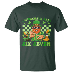 Funny Leprechaun Says Six Seven T Shirt St Patricks Day TS12 Dark Forest Green Print Your Wear