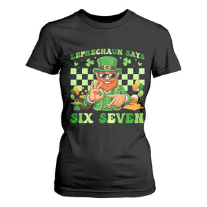 Funny Leprechaun Says Six Seven T Shirt For Women St Patricks Day TS12 Black Print Your Wear