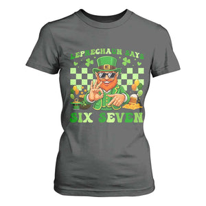 Funny Leprechaun Says Six Seven T Shirt For Women St Patricks Day TS12 Dark Heather Print Your Wear