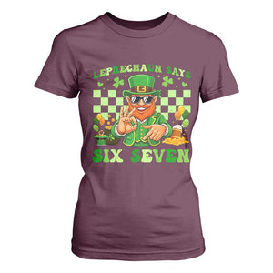 Funny Leprechaun Says Six Seven T Shirt For Women St Patricks Day TS12 Maroon Print Your Wear