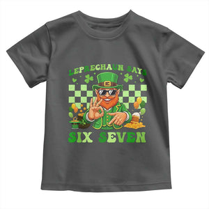 Funny Leprechaun Says Six Seven Toddler T Shirt St Patricks Day TS12 Dark Heather Print Your Wear
