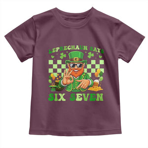 Funny Leprechaun Says Six Seven Toddler T Shirt St Patricks Day TS12 Maroon Print Your Wear