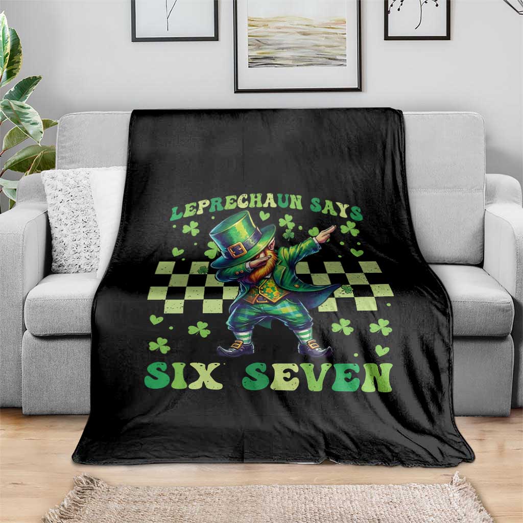 Leprechaun Six Seven Meme Throw Blanket Funny St Patricks Day Gift TS12 Print Your Wear