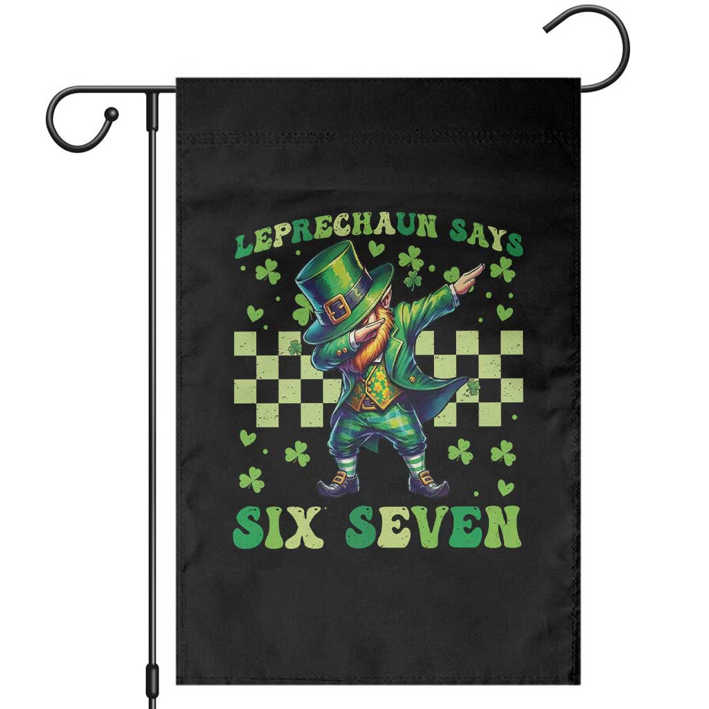 Leprechaun Six Seven Meme Garden Flag Funny St Patricks Day Gift TS12 Black Print Your Wear