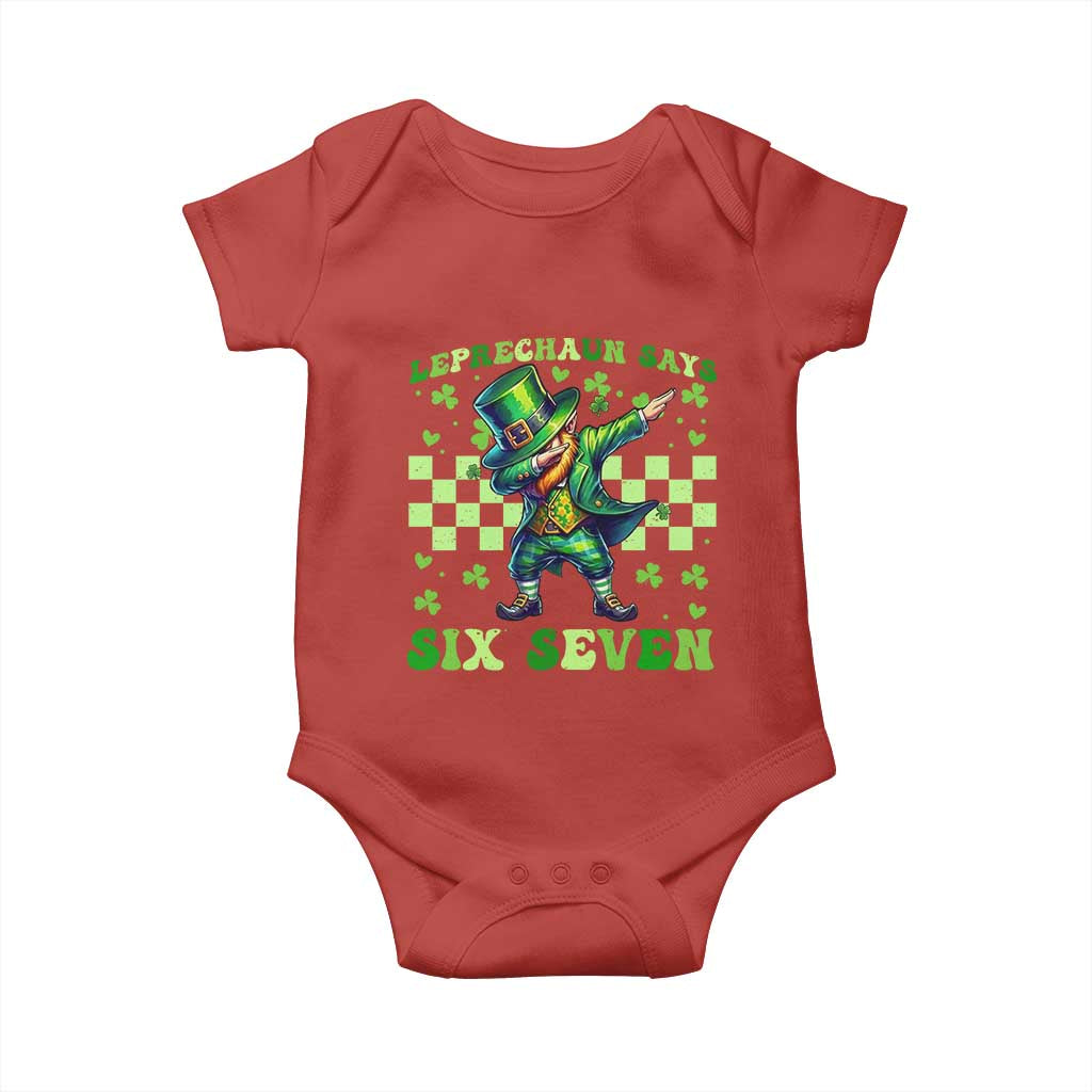 Leprechaun Six Seven Meme Baby Onesie Funny St Patricks Day Gift TS12 Red Print Your Wear