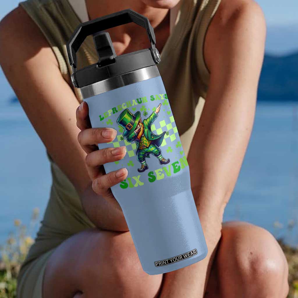 Leprechaun Six Seven Meme Flip Straw Tumbler Funny St Patricks Day Gift TS12 One Size: 30 oz Light Blue Print Your Wear