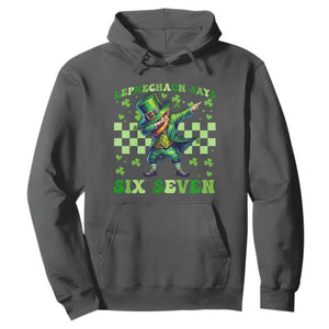 Leprechaun Six Seven Meme Hoodie Funny St Patricks Day Gift TS12 Dark Heather Print Your Wear
