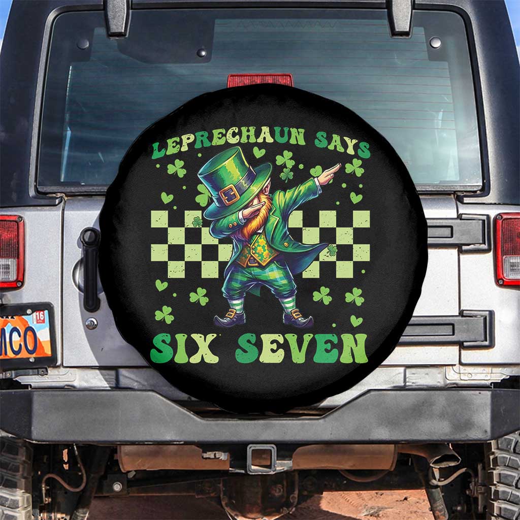 Leprechaun Six Seven Meme Spare Tire Cover Funny St Patricks Day Gift TS12 No hole Black Print Your Wear