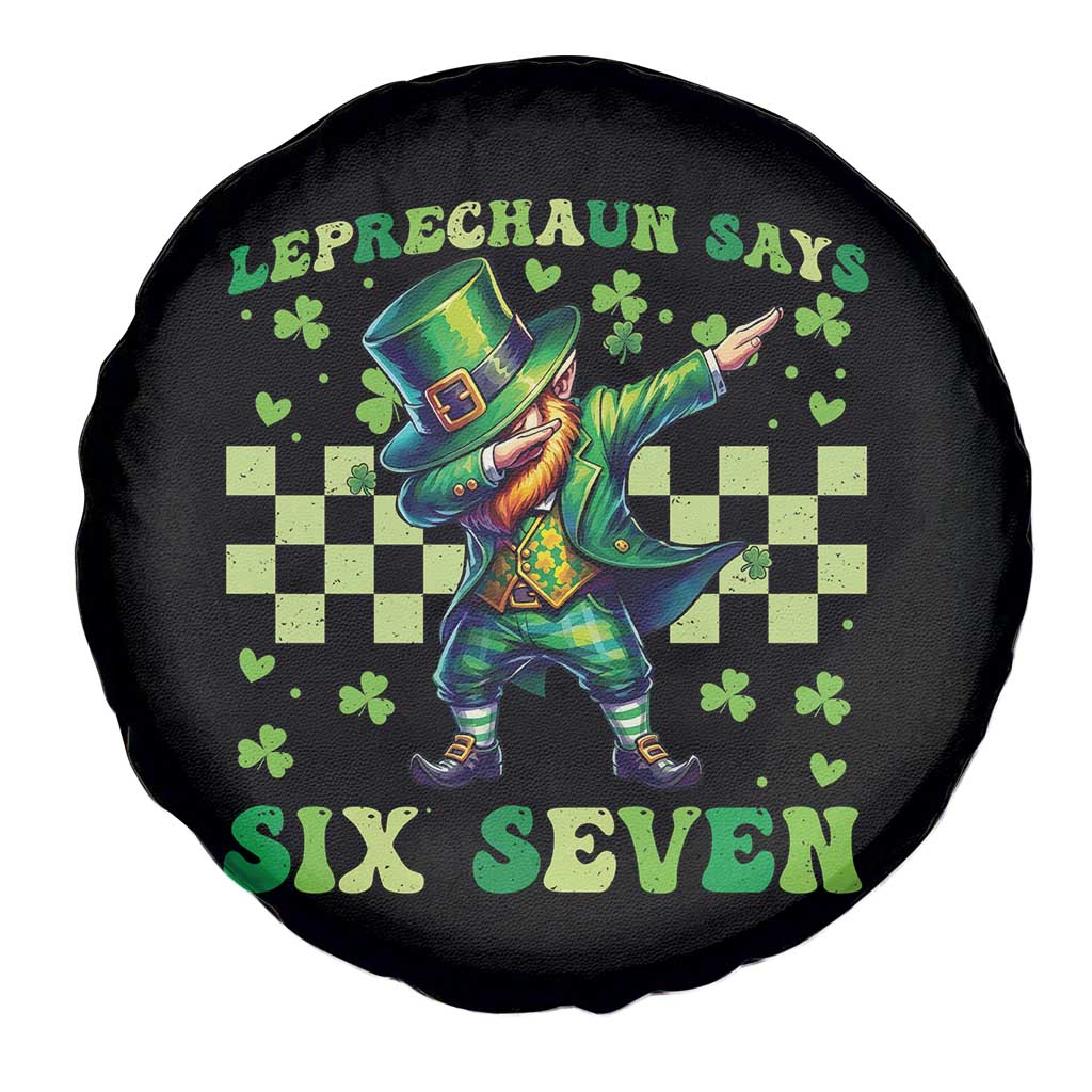 Leprechaun Six Seven Meme Spare Tire Cover Funny St Patricks Day Gift TS12 Print Your Wear