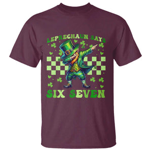 Leprechaun Six Seven Meme T Shirt Funny St Patricks Day Gift TS12 Maroon Print Your Wear