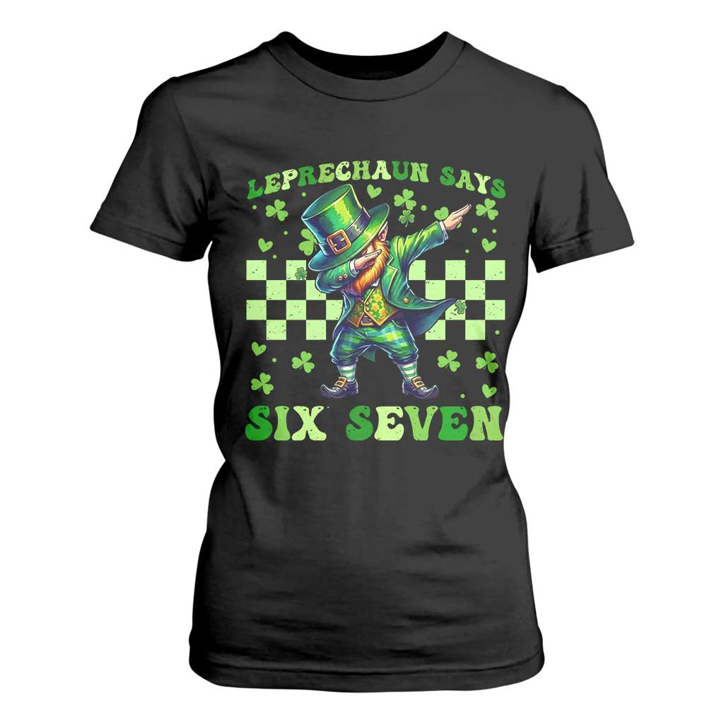 Leprechaun Six Seven Meme T Shirt For Women Funny St Patricks Day Gift TS12 Black Print Your Wear