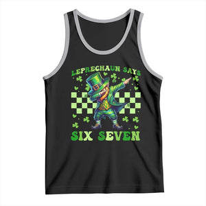 Leprechaun Six Seven Meme Tank Top Funny St Patricks Day Gift TS12 Black Athletic Heather Print Your Wear