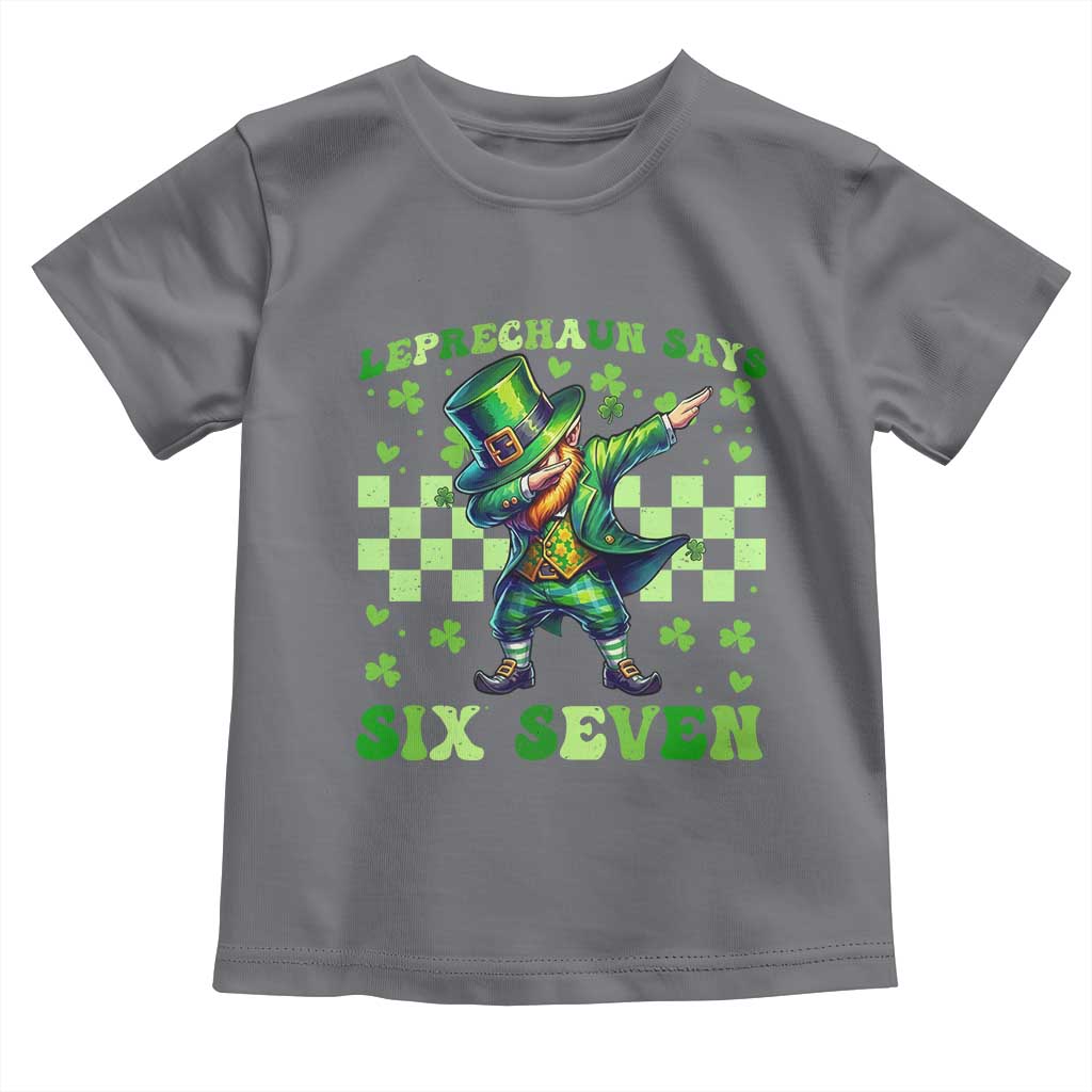 Leprechaun Six Seven Meme Toddler T Shirt Funny St Patricks Day Gift TS12 Charcoal Print Your Wear