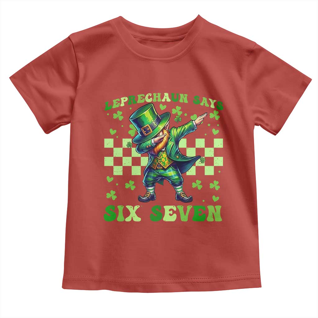 Leprechaun Six Seven Meme Toddler T Shirt Funny St Patricks Day Gift TS12 Red Print Your Wear