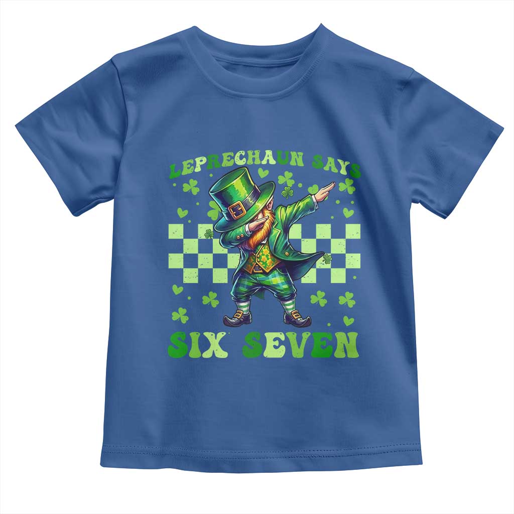 Leprechaun Six Seven Meme Toddler T Shirt Funny St Patricks Day Gift TS12 Royal Blue Print Your Wear