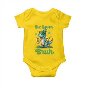 Funny Dinosaur Says Six Seven Baby Onesie St Patricks Day TS12 Daisy Print Your Wear