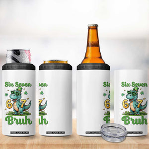 Funny Dinosaur Says Six Seven 4 in 1 Can Cooler Tumbler St Patricks Day TS12 Print Your Wear