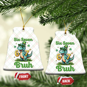 Funny Dinosaur Says Six Seven Ceramic Ornament St Patricks Day TS12 Print Your Wear