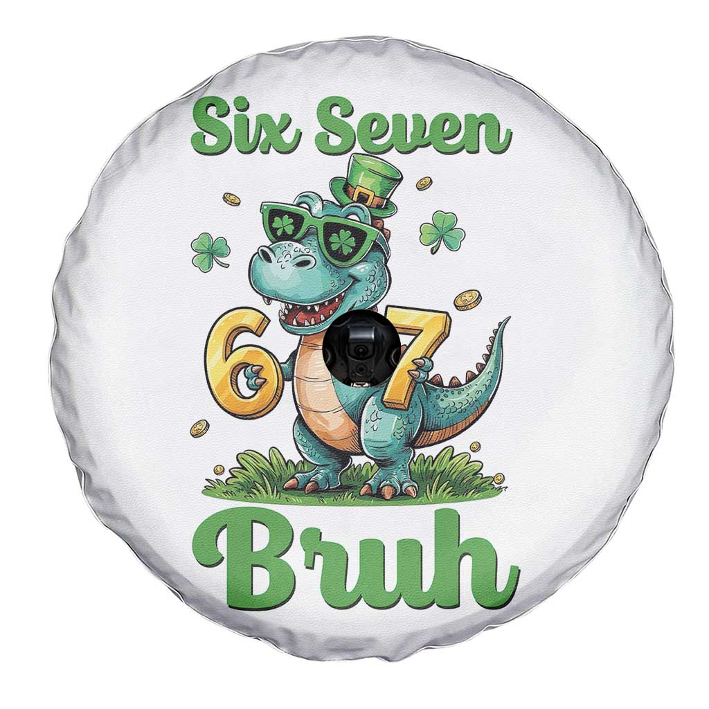 Funny Dinosaur Says Six Seven Spare Tire Cover St Patricks Day TS12 Print Your Wear