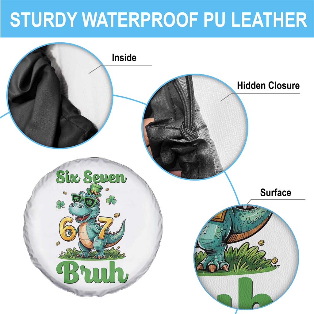 Funny Dinosaur Says Six Seven Spare Tire Cover St Patricks Day TS12 Print Your Wear