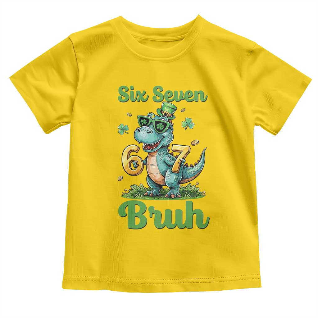 Funny Dinosaur Says Six Seven Toddler T Shirt St Patricks Day TS12 Daisy Print Your Wear