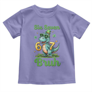 Funny Dinosaur Says Six Seven Toddler T Shirt St Patricks Day TS12 Violet Print Your Wear