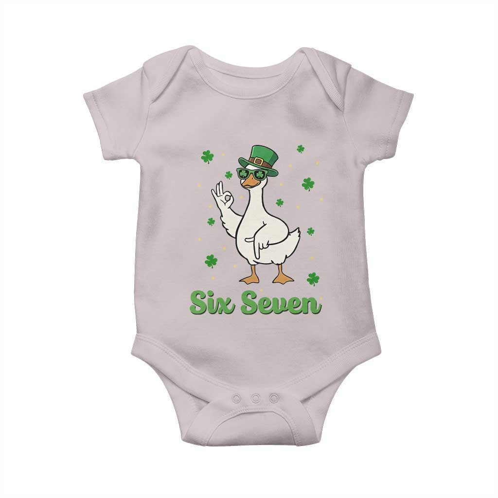Lucky Goose Six Seven Meme Baby Onesie St Patricks Day TS12 Ice Gray Print Your Wear