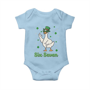 Lucky Goose Six Seven Meme Baby Onesie St Patricks Day TS12 Light Blue Print Your Wear