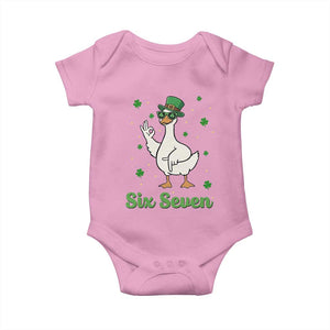 Lucky Goose Six Seven Meme Baby Onesie St Patricks Day TS12 Light Pink Print Your Wear