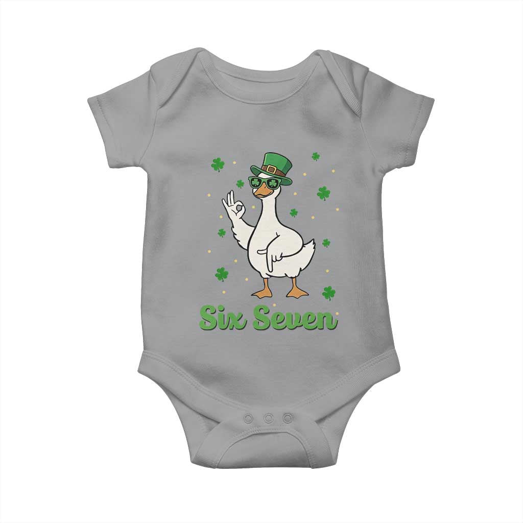 Lucky Goose Six Seven Meme Baby Onesie St Patricks Day TS12 Sport Gray Print Your Wear