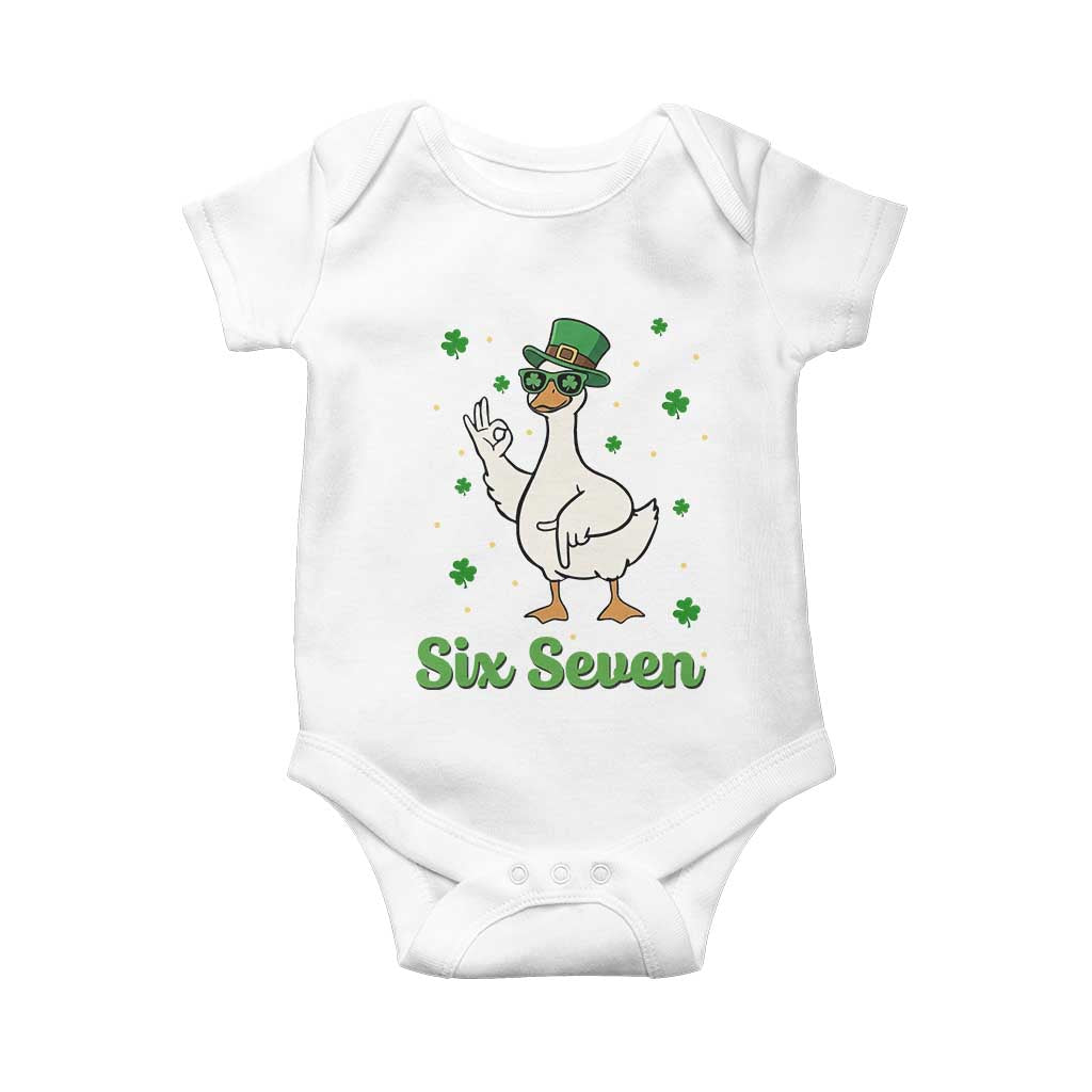 Lucky Goose Six Seven Meme Baby Onesie St Patricks Day TS12 White Print Your Wear