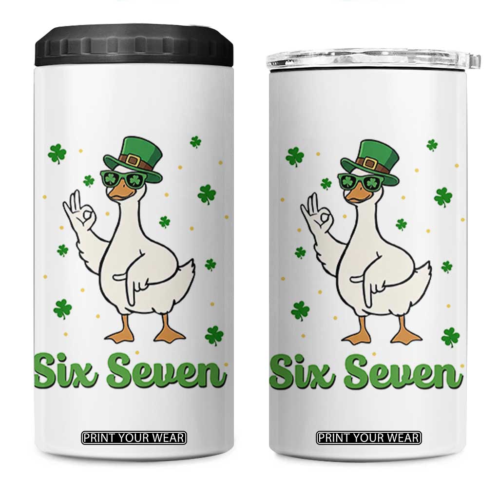 Lucky Goose Six Seven Meme 4 in 1 Can Cooler Tumbler St Patricks Day TS12 One Size: 16 oz White Print Your Wear