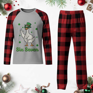 Lucky Goose Six Seven Meme Plaid Pajama Set St Patricks Day TS12 Buffalo Plaid Print Your Wear