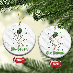 Lucky Goose Six Seven Meme Ceramic Ornament St Patricks Day TS12 1pc White Marble Print Your Wear