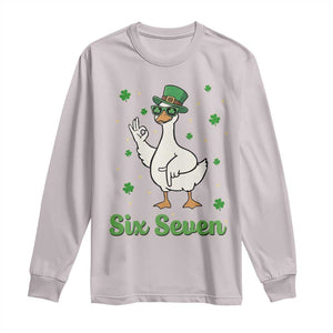 Lucky Goose Six Seven Meme Long Sleeve Shirt St Patricks Day TS12 Ice Gray Print Your Wear